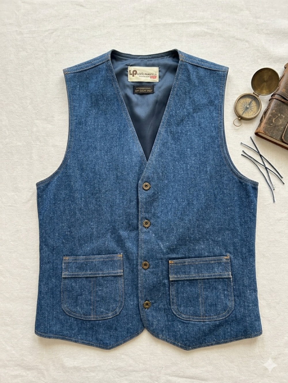 Rare 70s VINTAGE Levi’s Panatela Tailored Leisure Denim Vest Men’s S Women’s M/L